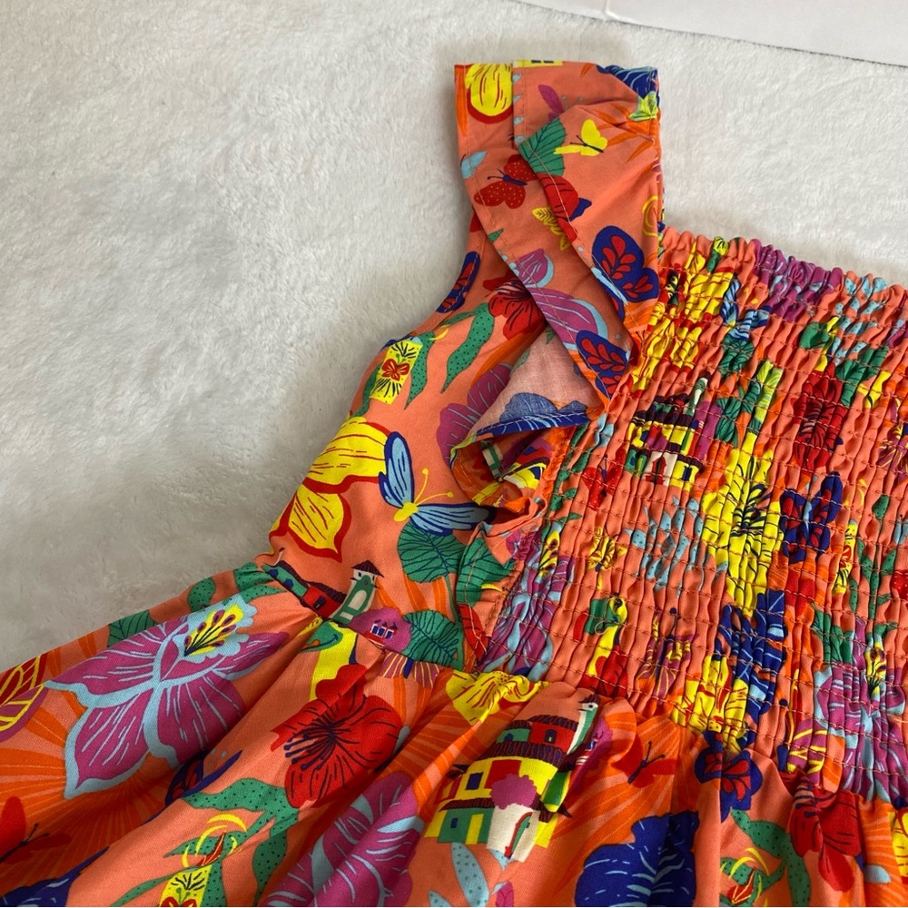 NWOT Disney Encanto Bright Tropical Print Sundress - Orange Floral Size 5/6 - Picture 10 of 11